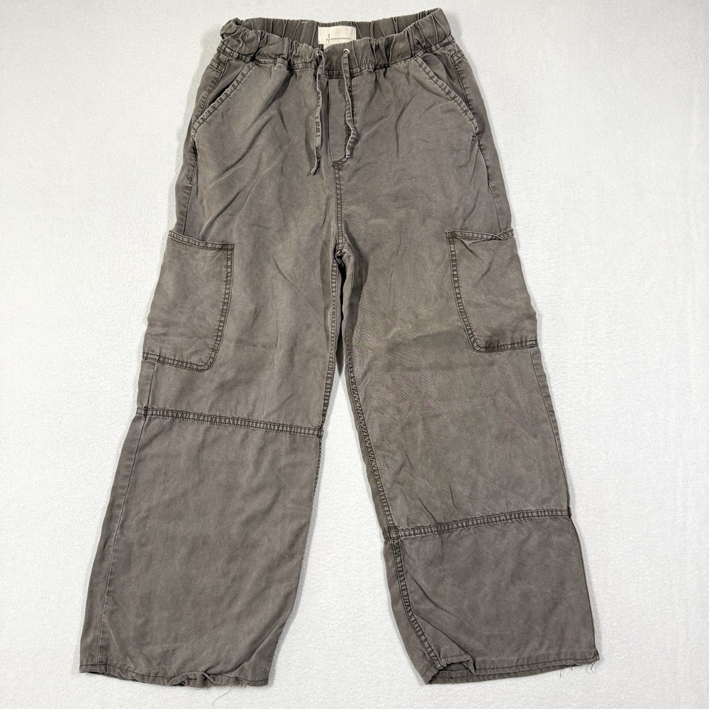 Anthropologie Pants Womens XS Cargo Utility Wide Leg Lyocell Pull‎ On Drawstring
